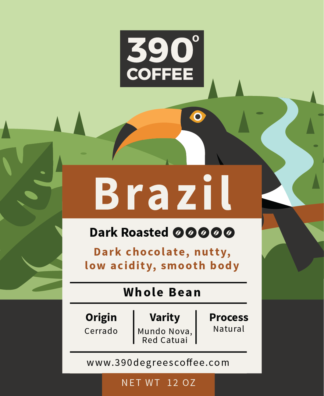 Brazil, Dark - Single Origin - 12 oz