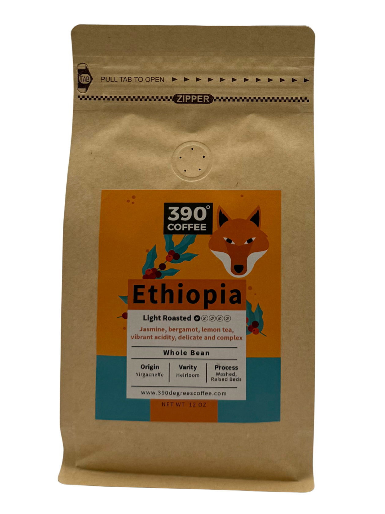 Ethiopia - Light , Single Origin - 12 oz