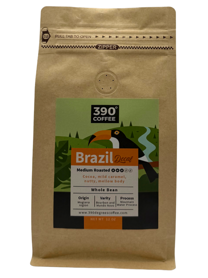 Brazil  Decaf - Medium, Single Origin - 12 oz