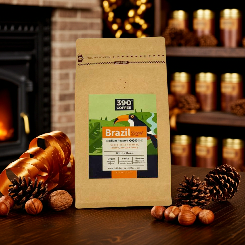 Brazil  Decaf - Medium, Single Origin - 12 oz